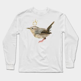 Wren - King of the birds (with crown) Long Sleeve T-Shirt